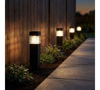 Lampe Solaire Spots à Encastrer D'Extérieur LED Gris Jardin Cour Balcon 4er Set