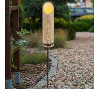 Lampe Solaire Spots à Encastrer D'Extérieur Pointe LED Effet Bambou Vert Jardin