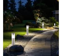 Lampe Solaire Spots à Encastrer Extérieur Jardin Pointe Argent Inox LED 4er Set