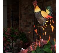 Lampe Solaire Spots à Encastrer LED Jardin Déco Sculpture D'Animal Coq Pointe