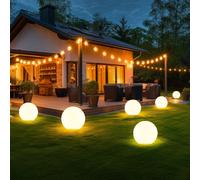 Lampe Solaire Steckleuchte Extérieur Terrasse Jardin Dôme Deko LED 6er Set