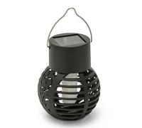 Lampe solaire suspendue à effet flamme LED. Noir
