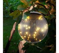 Lampe extérieure Lampe suspendue LED Lampe solaire Décoration de jardin Lampe de terrasse, fumé, blanc chaud, DxH 15 x 50 cm