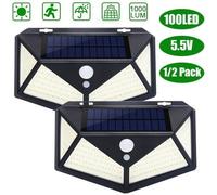 Lampe solaire - TEMPSA - 100 LED - Détecteur de mouvement - Éclairage extérieur - 1200 lumens