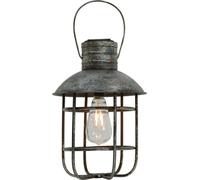 Lampe à suspension solaire LED cage de lanterne de jardin suspendu à l'extérieur de la lampe de balcon noir antique