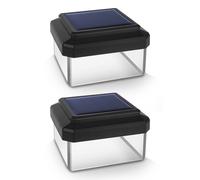 Green Blue GB127 Lot de 2 lampes solaires LED avec capteur crépusculaire Blanc neutre Batterie 4000 K 80 x 80 mm