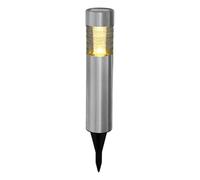 Lampe solaire Well Home en acier inoxydable avec abat-jour en verre et LED blanc chaud Ø6x27cm