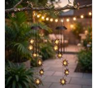 Lampe Solaire Windspiel Suspension Hängeleuchte Klangstäbe LED 75 cm 2er Set