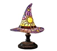Lampe Sorcière, Witch Hat Lamp, 7x4.3x3.1in, Chapeau De Sorcière Lampe De Table Gothique En LED Pour Fête Sur Le Thème D'Halloween Utilisation Intérieure Et Extérieure