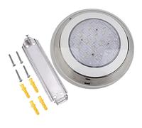 Lampe sous-marine LED étanche 18 W en acier inoxydable pour piscines, fontaines, éclairage paysager AC 12 V, tension sûre, indice IP68, 22,5 cm de diamètre, blanc chaud