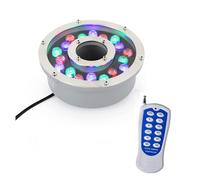 Lampe sous-Marine LED pour Piscine - Lampe Submersible pour Fontaine à LED, 12/24 V avec télécommande RF, Spot encastrable, étanche IP68, en Acier Inoxydable, pour Jardin, Bassin, Piscine, terrasse