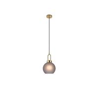 Lampe sphérique en suspension en en verre fumé mat Ø25 cm et 150 cm de cordon