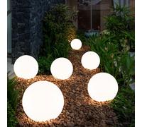 Lampe Sphérique Extérieure Solaire Spots à Encastrer LED Blanc Pointe Jardin 6x