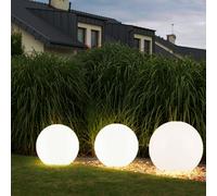Lampe Sphérique Solaire Extérieure Boule LED Pointe Blanc Jardin 3er Set