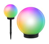 Lampe sphérique solaire pour jardin capteur crépusculaire blanc et multicolore