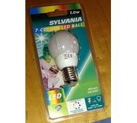 Lampe Luminaire Ampoule LED E27 1 Watt 7 Couleurs SYLVANIA 25000H 7 Colour Ball