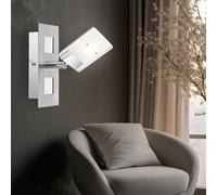Applique murale spot lampe applique murale spot de couloir, spot mobile, nickel satiné, LED 6W 380Lm blanc chaud, Lxl 15x7 cm