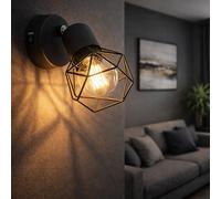 Spot mural salon spot cage grille lampe noir réglable dans un ensemble comprenant des ampoules LED