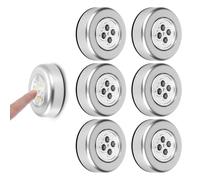 Lampe Spot LED Éclairage Supplémentaire, Lot de 6 Spots LED Autocollants à Piles, Lumières Tactiles Intelligentes à Coller, Lampes Sans Fil à Activation Tactile pour Cuisine, Escaliers et Salles