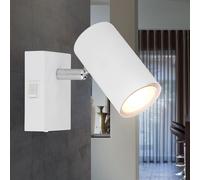 Applique murale blanche Spot mobile avec interrupteur Spot, spot flexible, métal scandinave, 1x GU10 douille, LxHxÜ 7x10x12cm