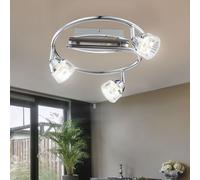 LED plafonnier cocarde chrome salon salle à manger cristal verre spot mobile Globo 56179-3