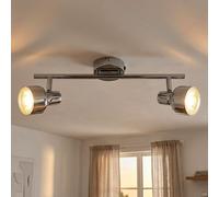 Lampe Spot Plafonnier Suspension Mobile Chrome Transparent LED Longueur 38cm
