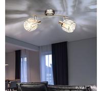 Lampe Spot Plafonnier Suspension Mobile Verre de Cristal Transparent Chrome E14