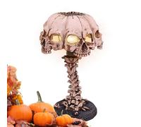 Lampe squelette, lampe de table du crâne | Gothic Resin 4 Head Skull Lamp Light | Décoration de lampe d'horreur, lumières décoratives d'Halloween, table de 3D effrayante pour les fournitures de
