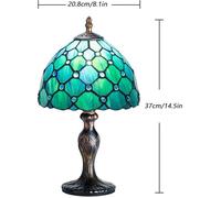 Lampe Stained Glass Lamp Vintage - Style Fleur Vitrail, Art Dco Convient pour chambre coucher, lampe de Perles Vertes