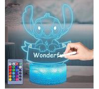 Lampe Stitch, projecteur LED 3D 16 couleurs avec télécommande intelligente et 4 modes, veilleuse pour e VEILLEUSE HORS PUERICULTURE