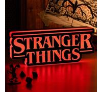 Lampe Logo Stranger Things, Largeur 30 cm (11,8"), Lampe Murale ou de Bureau, Alimentation USB ou Piles, Modes Lumière Phase & Pulsation, Produit Officiel Netflix | Paladone