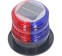 Lampe stroboscopique LED alimentée par énergie solaire Base magnétique Rouge Bleu Eclairage de toit Lampe clignotante LED pour alerte d'urgence