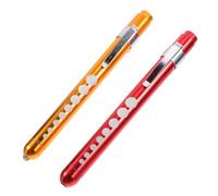 Lampe Stylo LED Médicale pour Examen, Modèle N°7, Alliage | Stylo de Plume Clip, pour Gorge et Cavité Buccale, Teinte Pourpre Argentée Couleur Aléatoire