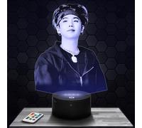 Lampe Suga deco chambre fille Lampe 3D Suga objet k-pop Corée Pop Coréene idée cadeau décoration lumière tamisée veilleuse deco bureau. Idée Cadeau Noel adolescent original TOP