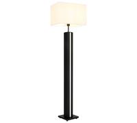 Lampe sur pied à LED, lampadaire de salon, intensité réglable, noir, MDF et tissu, H 150 cm