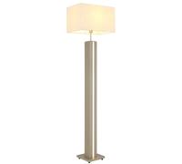 Lampe sur pied à LED, lampadaire de salon, variateur tactile, couleur sable, métal et lin, H 150 cm