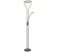 Lampe sur pied à LED, lampe de salon à éclairage par le haut, intensité réglable, métal marron, H 194 cm