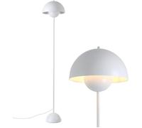 Lampe sur Pied au Design Nordique Blanc Classique avec Abat-Jour et Base Parabolique Douille E27 pour Salon Salle à Manger Chambre