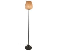 Lampe sur pied bambou avec interrupteur sur câble, base E27, style naturel et simple
