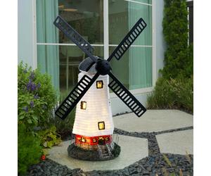 Lampe sur pied de moulin à vent solaire LED multicolore décoration de jardin terrasse figure sculpture lampe de projecteur extérieur