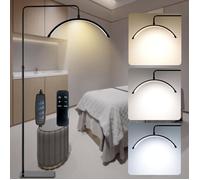 Lampe sur pied demi-lune - SWAMEE - 48W - Télécommande - Hauteur réglable - Dimmable - Noir - Aluminium - Ra95