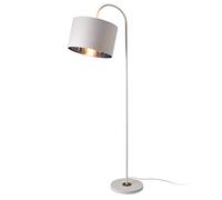 Lampe sur Pied Design Lampadaire Moderne Stylé Abat-Jour Inclinable Métal Textile E27 Hauteur 173 cm Blanc