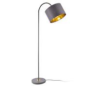 Lampe sur Pied Design Lampadaire Moderne Stylé Abat-Jour Inclinable Métal Textile E27 Hauteur 173 cm Gris