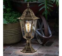 Lampadaire lanterne lampadaire d'extérieur noir lampadaire antique éclairage de jardin extérieur, bronze d'aluminium, 1x E27, DxH 23,5 x 49 cm