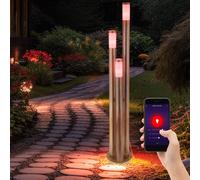 Lampe Sur Pied D'extérieur Intelligente Google ALEXA En Bois RGB LED Dimmable