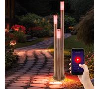 Lampe Sur Pied D'extérieur Intelligente Google ALEXA En Bois RGB LED Dimmable