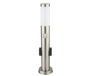 Lampe sur pied en acier inoxydable à l'extérieur des douilles détecteur de mouvement chemin de jardin lumière argent dans un ensemble comprenant des ampoules LED