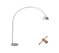 Lampadaire - TECTAKE - Lampe sur pied ARCUS style rétro en acier arche téléscopique et abat-jour pivotant Ø 187-206 cm - Nickel mat