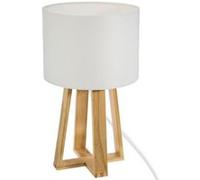Atmosphera - Lampe Molu - bois et blanc H35 cm