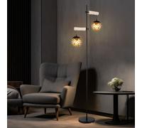 Lampe Sur Pied En Verre Et Bois Réglable En Hauteur Pour Chambre